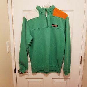 Vineyard Vines colorblock 1/4 zip up green size XS